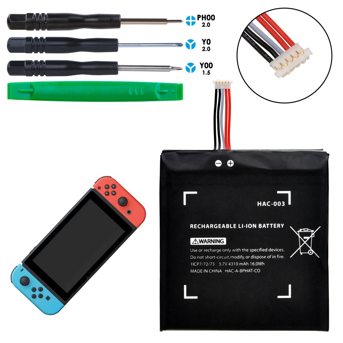 HAC-003 HAC 003 battery for Nintendo Switch Console Controller 3.7V 4310mAh Rechargeable Li-ion Battery with Installation Tools