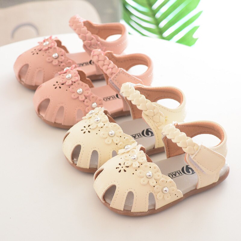2019 verão novo bebê baotou babyflowers feminino fundo macio princesa criança sapatos babyshoes