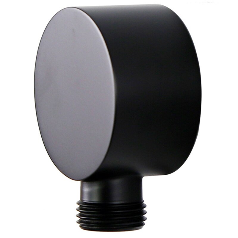 Heyalan Wall Mount Shower Hose Connector Elbow - Matte Black Brass, G1/2 Inch Thread, For Handheld Shower Heads