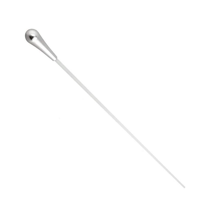 38x2 cm Silver Metal Handle Resin Wand Conductor Baton silver