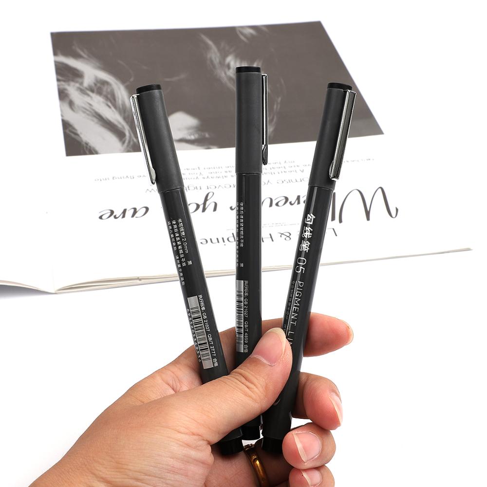 JIANWU 6pcs/set Black Fineliner Sketching Pens Drawing Art Marker Pens For Hook Line Painting Pen Painting supplies