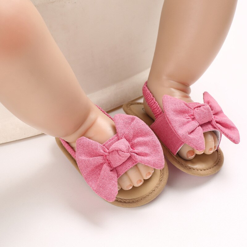 Warmom Baby Sommer Kleidung freundlicher Kleinkind Baby Mädchen Schuhe Bowknot Plaid gestreift Blumen- Party Prinzessin Strand Schuhe freundlicher Sandalen