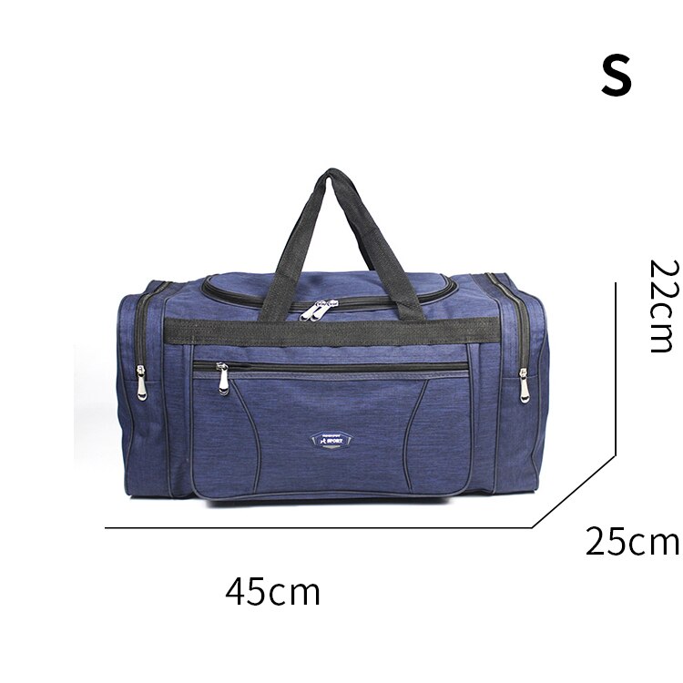 Oxford-bolsas de viaje impermeables para hombre, bolso de viaje de mano, grande, de gran capacidad, para fin de semana: S-blue