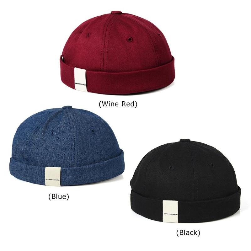 Nova chegada das mulheres dos homens skullcap chapéu boné casual docker marinheiro mecânico brimless unisex algodão boné de sol estilo coreano hip hop chapéu