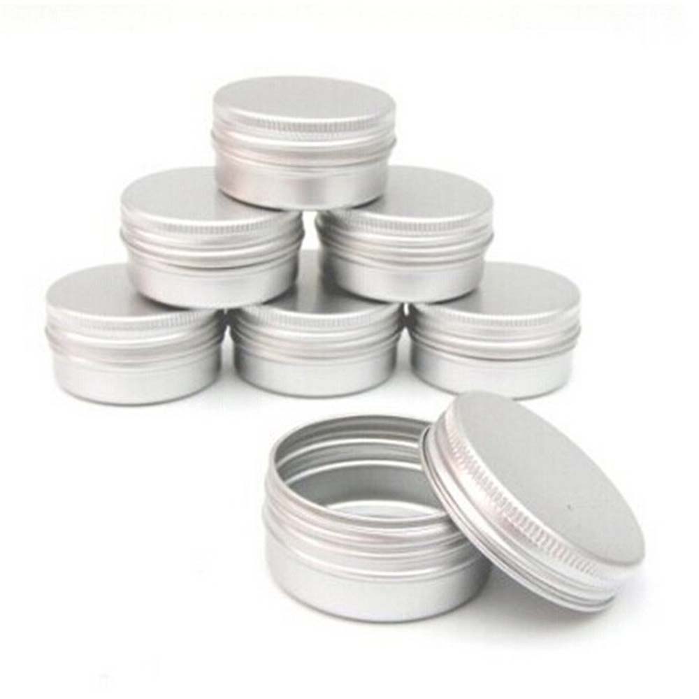 1Pc Round Storage Box Refillable Containers Aluminum Cosmetic Storage Jars Cosmetic Containers Jewelry Candy Favor Organizer