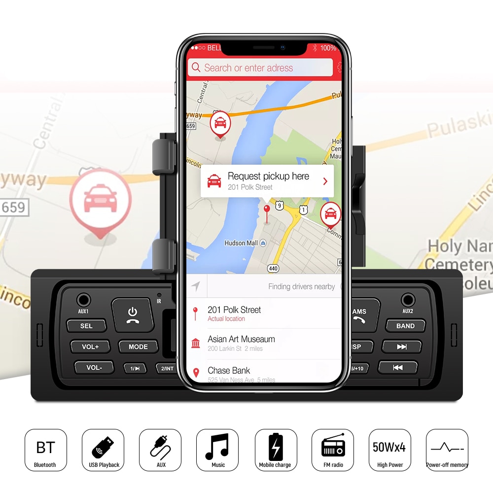 LeeKooLuu 1 Din Removable Autoradio Car Stereo Radio FM Bluetooth Aux-in USB In-dash Central 1Din Car MP3 Multimedia Player