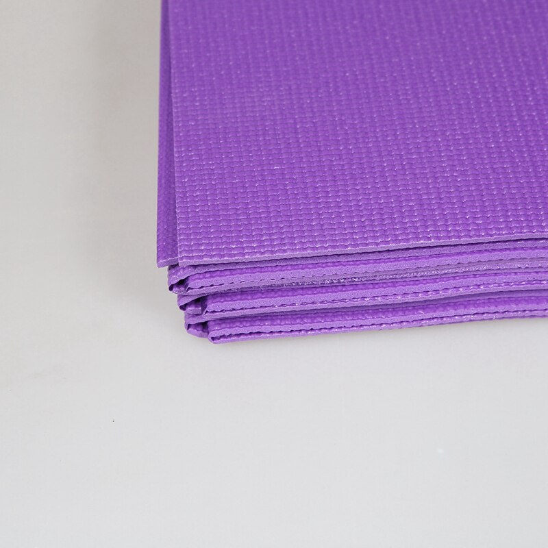 PVC Foldable Yoga Mat Exercise Pad Thick Non-Slip Folding Gym Fitness Mat Pilates Supplies Floor Play Mat Blue