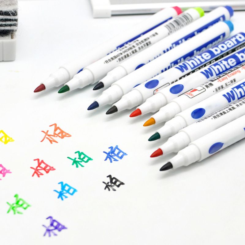 Stylo marqueur effaçable pour tableau blanc, 10 couleurs, Non toxique, pointe Fine, stylos de dessin pour étudiants, fournitures scolaires et de bureau