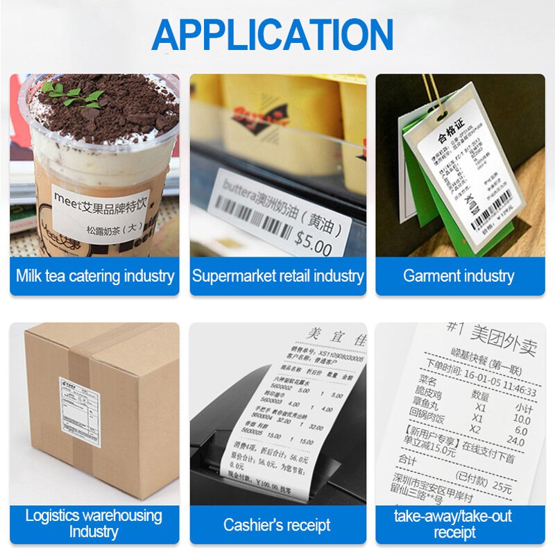XP-365B USB Port 2 in 1 Bluetooth Receipt Barcode Label Printer Mobile Android iOS Window Linux Max 80mm Thermal Paper Impresora