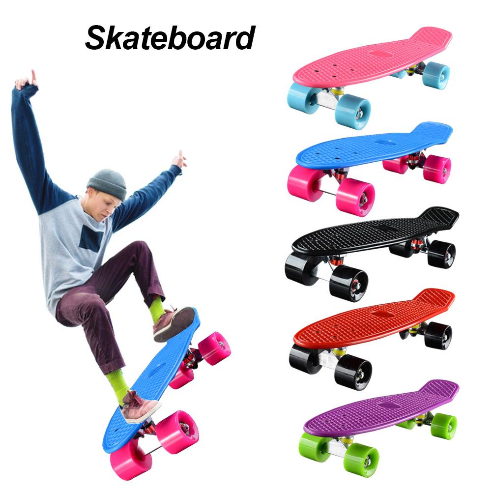 22 inch Adult Children four Wheel Scooter Small Fish Board Skateboard with 4 Wheels Easy to Turn Smooth to Move