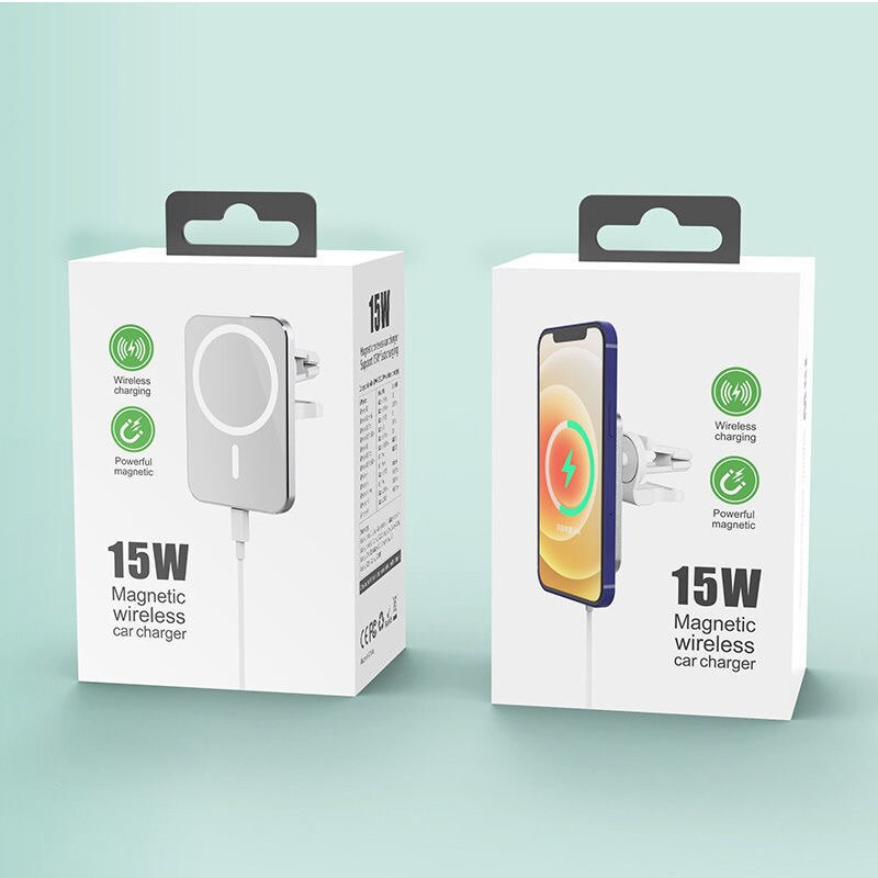 Magsafing-cargador inalámbrico magnético para teléfono móvil, soporte de coche con imán de ventilación Adsorbable, para iphone 12, 12 Pro, 12Pro Max, 15W