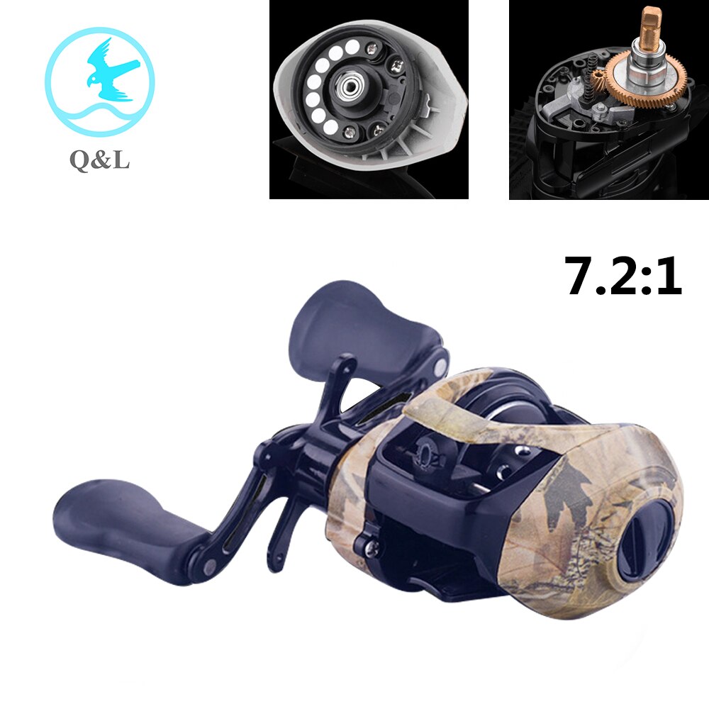 Q&L Baitcasting Reels low profile reel bait casting Fishing reel baitcasting Fishing reels 7.2:1 6kg carretilha de pesca