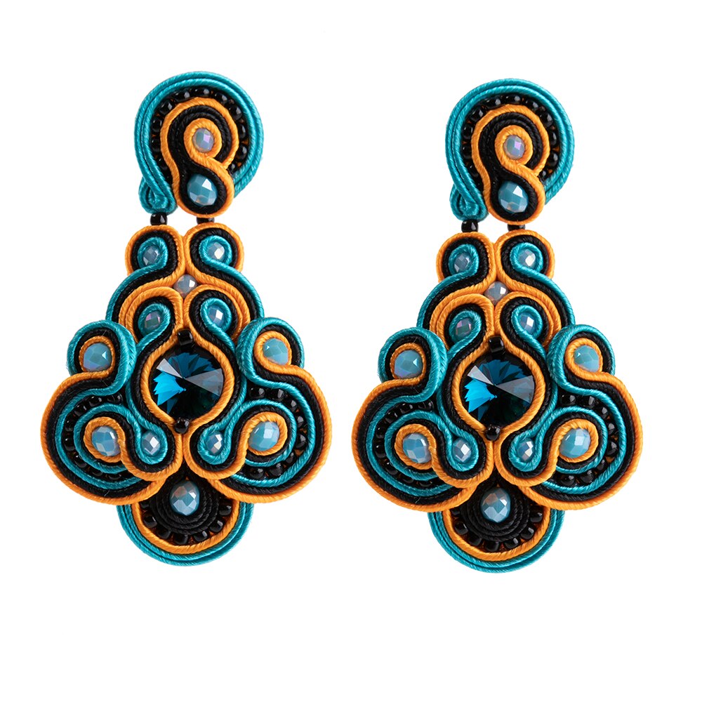 Kpacta Vintage Soutache Handgemaakte Sales Oorbellen Voor Vrouwen Dangle Charms Accessoires Bohemian Soutache Mode-sieraden 2022: black