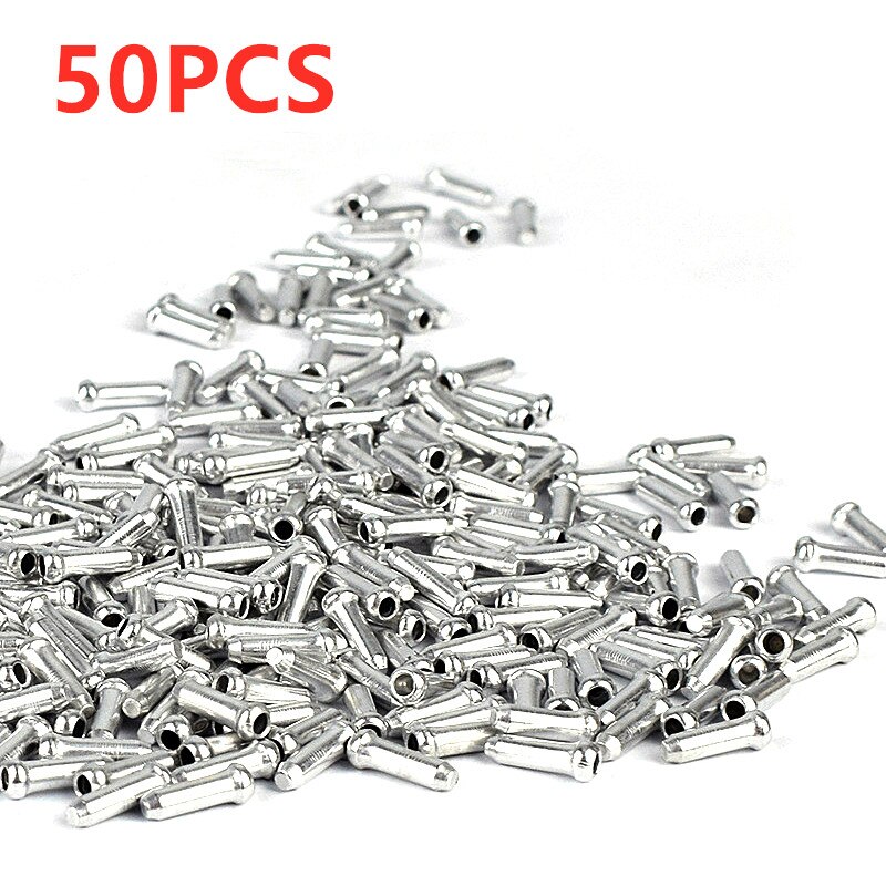 50 Stks/set Fiets Brake Shifter Inner Cable End Caps Kabel Tips Draad End Cap Fit Brake Shift Innerlijke Kabel caps: 50PCS Sliver