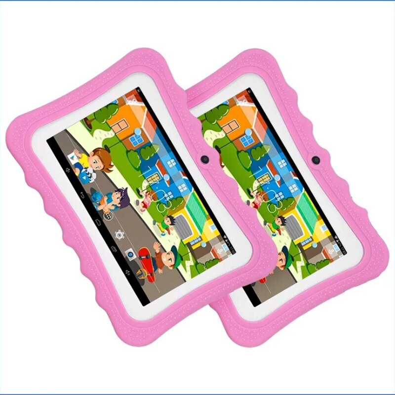 Touch kids Tablet 7 Inch Kids Learning Wifi Tablet Quad Core Education Android 4.4 8GB Dual PC Tablets for Children: Light pinnk