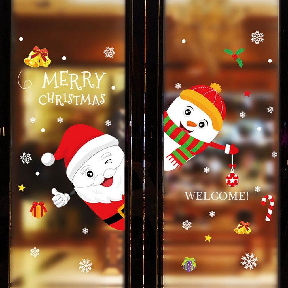 Decoración navideña de Santa Claus para pared, ventana, puerta de cristal, Sickers para casa, Bar, Hotel, cafetería, tienda, Navidad, Kerst: Style 7