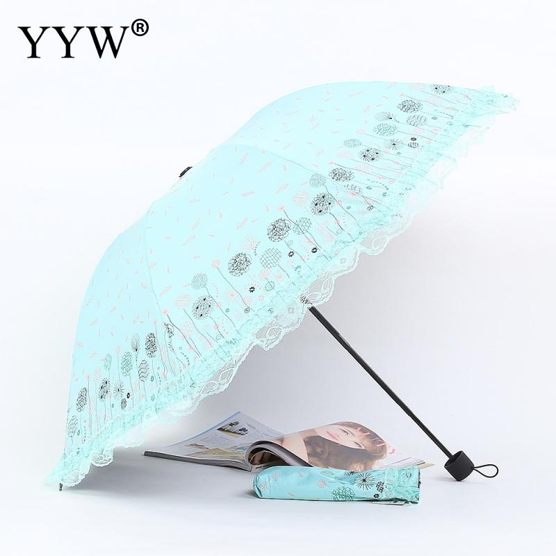 Folding Umbrella Lace Solid Color Pockets Umbrellas Rain Women Parasol Kids Plastic Paraguas Umbrella Machine Ambrella