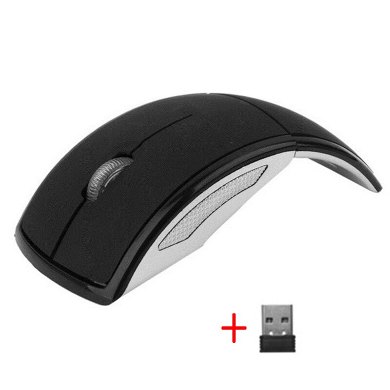 Souris sans fil 2.4G souris d'ordinateur pliable pliant souris optique récepteur USB pour ordinateur portable ordinateur de bureau bureau sans fil: 1