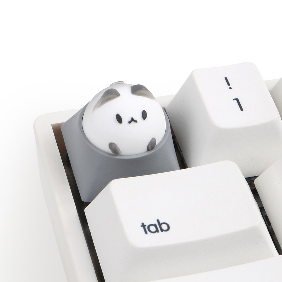 Keycap Hammer Bubble Cat Artisan, Compatible con interruptores Cherry MX, negro, amarillo, verde, azul, rojo, rosa, para teclados mecánicos: gray white