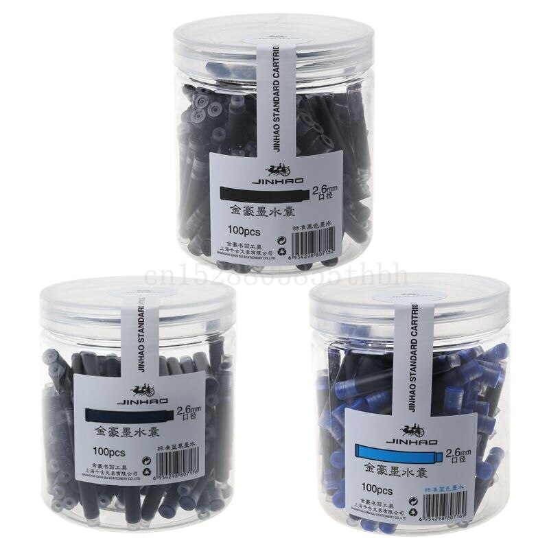 100Pcs Jinhao Universele Blauw Vulpen Inkt Sac Cartridges 2.6Mm Vullingen School Kantoorbenodigdheden
