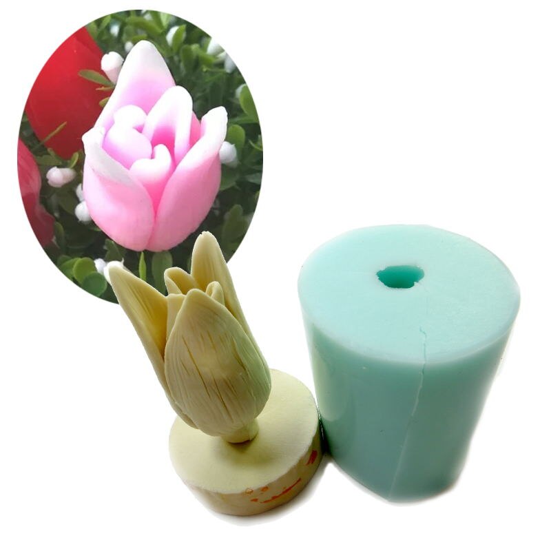 Hc0019/hc0018/hc0017 silikone fondant forme blomster 3d tulipaner silikone lys forme harpiks ler forme buket blomster 3 stile: C