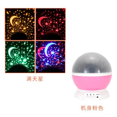 LED Roterende Ster Projector Moon Star Fantasy Kleurrijke Romantische Ster Lamp Night Sussen Baby Slaap Gypsophila Gloeiende Speelgoed Meisje: A