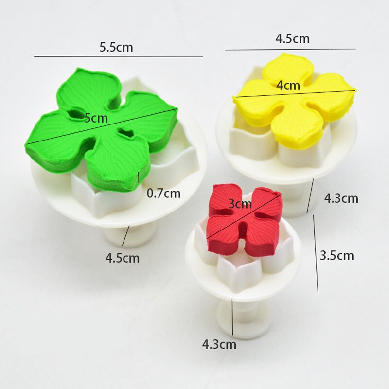 3 Stks/set Hydrangea Fondant Cake Decorating Sugarcraft Plunger Cookie Cutter Flower Blossom Mold Thuis Taart Gereedschap