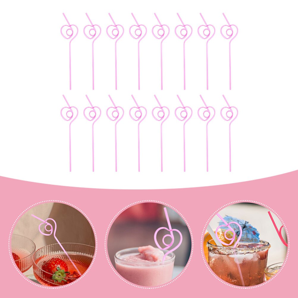 Pajitas creativas para bebidas, pajitas decorativas con forma de corazón, para arte de , 25 piezas