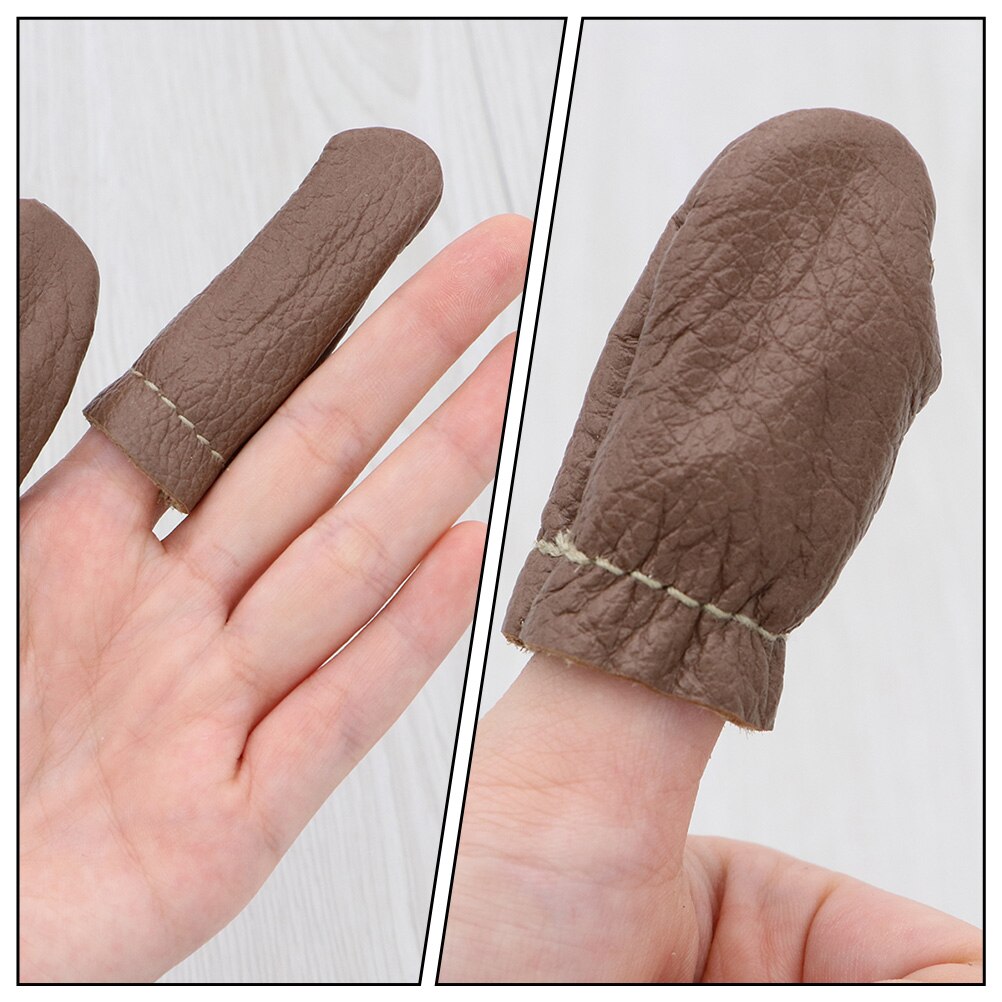 20Pcs Praktische Lederen Vinger Babybedjes Naald Vinger Beschermers Naaien Vinger Covers