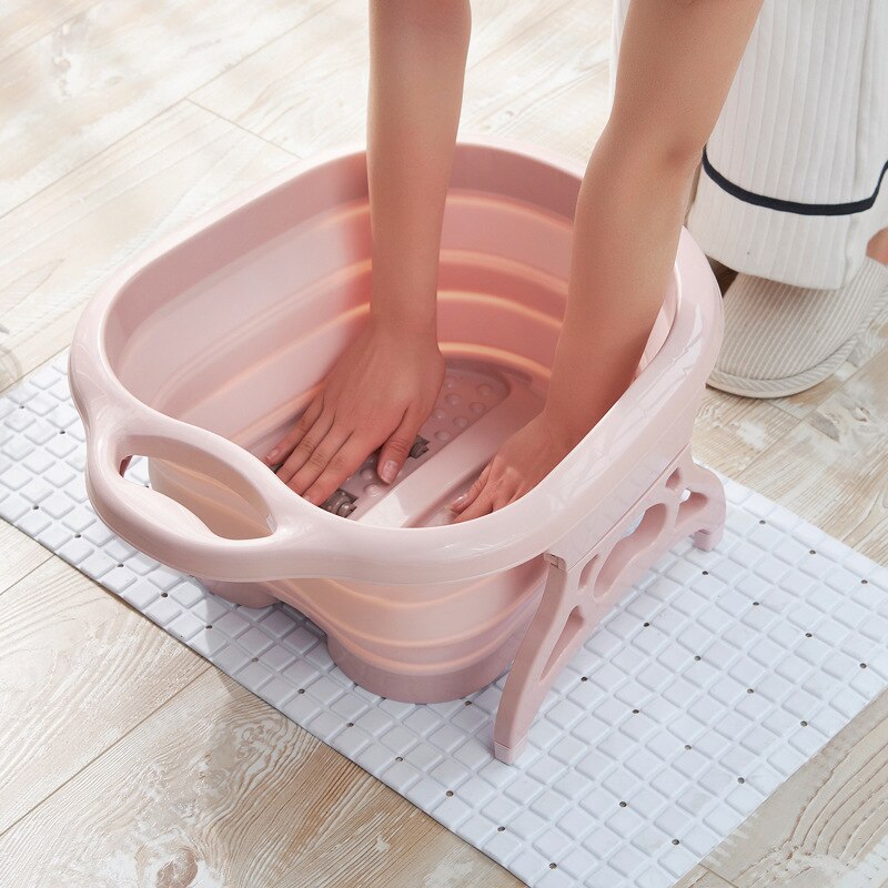 Foldable Foot Bath Plain Foaming Massage Bucket Portable Plastic Foot Tub Basin Heightening Footbath Fording Barrel
