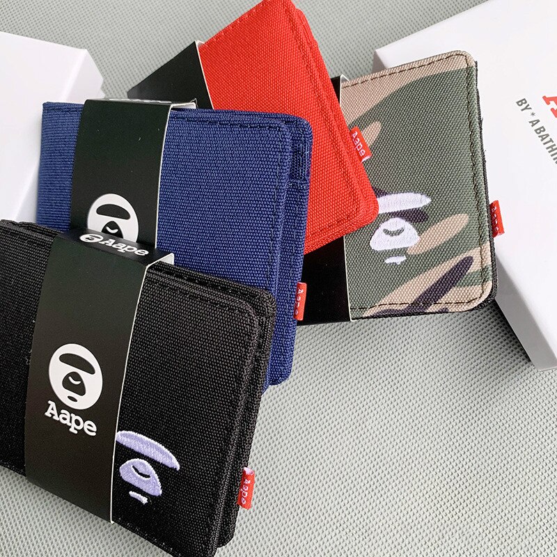 Unisex Oxford Cloth Wallet Business Card Holder Men's Clutch Bag Short Wallet Casual Short Purse Coin Purse with Box