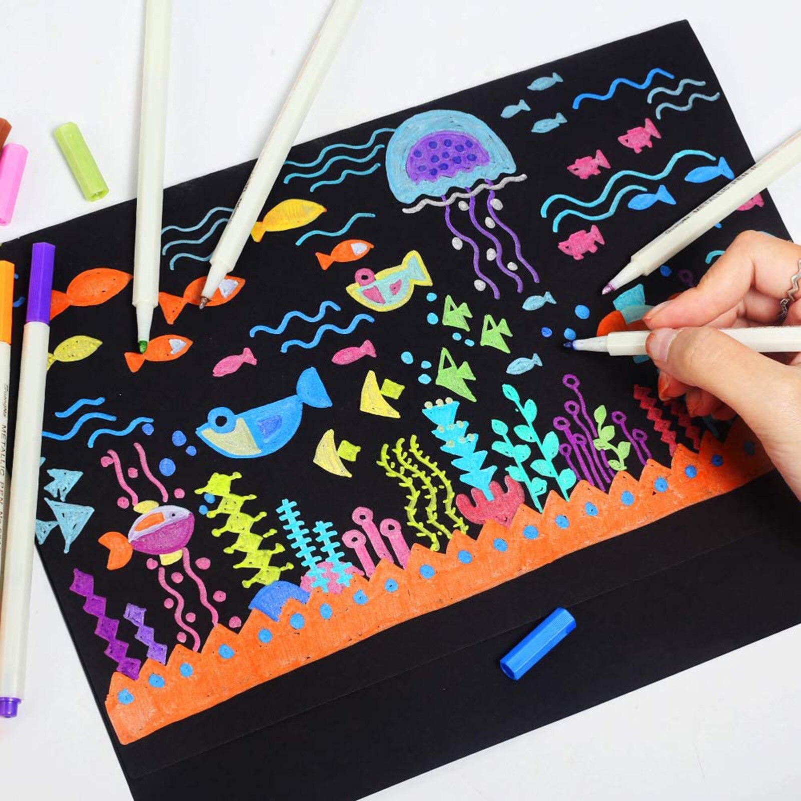 Diy Fotoalbum Metallic Kleur Pen 10/12/15/20/30-Kleur Graffiti Marker Pen Sneldrogend verf Pen Voor Card Ambachten Lbs