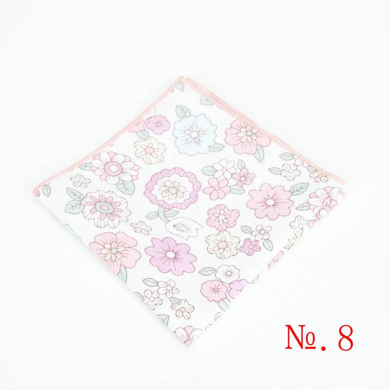 Retro zakdoeken voor kinderen, vintage katoenen zakdoeken, herenpochetten, kinderbloemenprint, casual vintage zakdoeken: 8