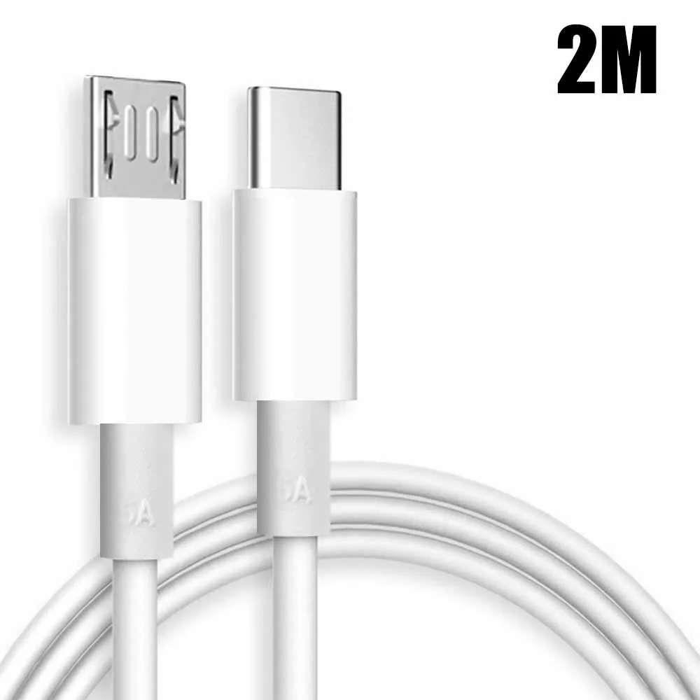 Universal Micro USB To USB C Cable Quick Charging Mobile Phone Wire USB-C Male To Micro-B Male Converter Data Cord Cables: SKY BLUE