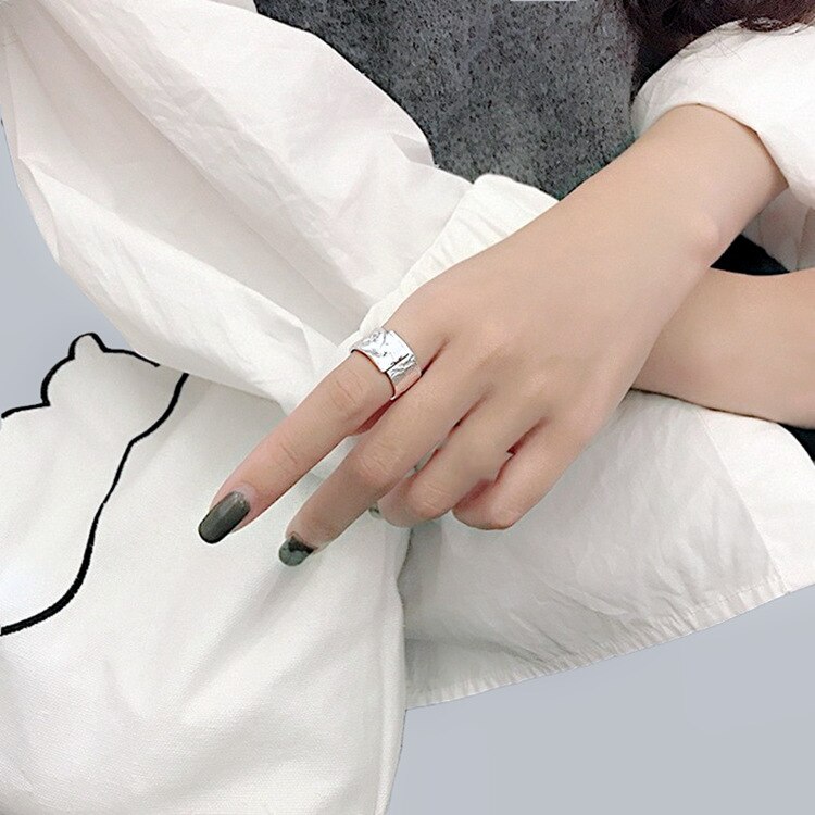 Bohemian Vintage Unregelmäßigen Runde Ringe Für Frauen Hochzeit Engagement Einstellbare Größe Finger Ringe Gothic Schmuck Mädchen Anillos