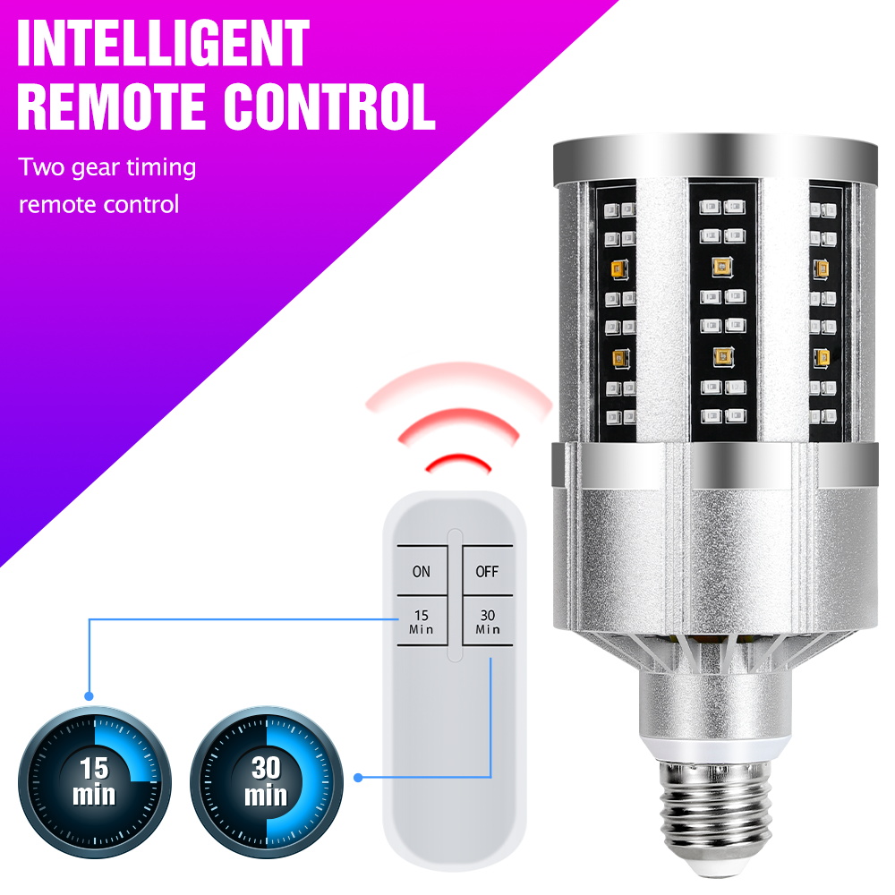 UV LED Lamp Ultraviolet Light Bulb UVC Bacterial Desinfection Lamp 220V LED Corn Bulb E27 Sterilization Light Germicidal Lamp