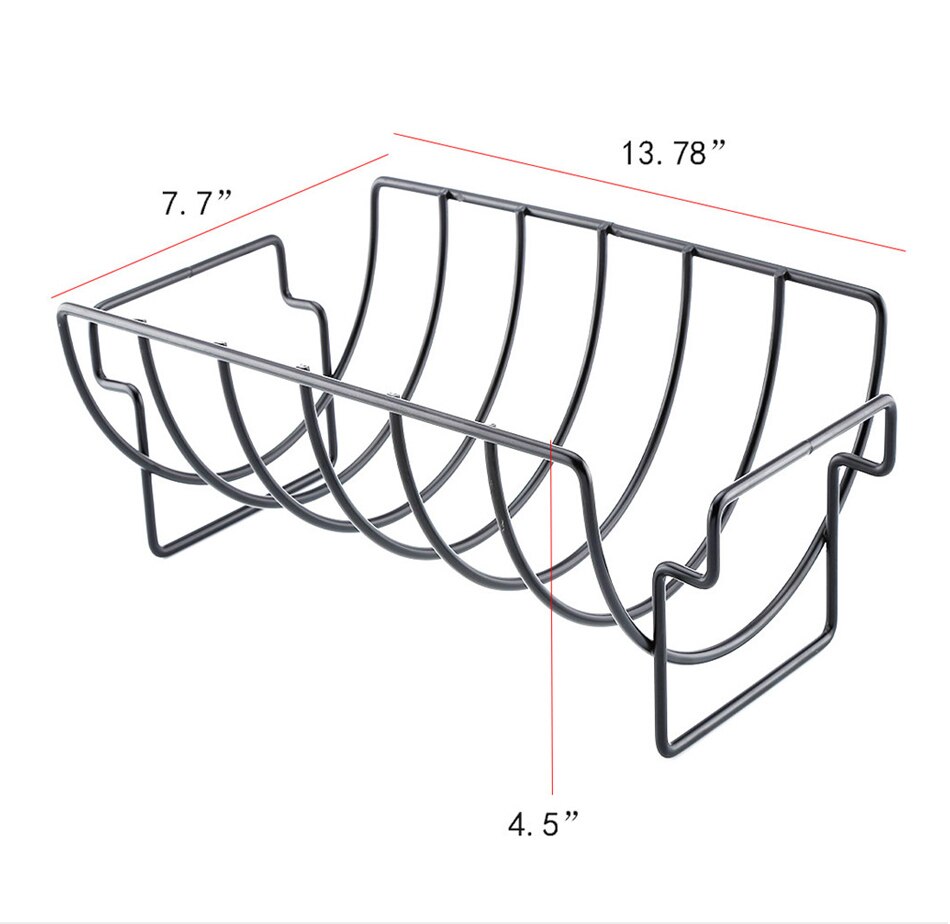 Non-stick Rib Plank Bbq Stand Barbecue Gebraden Rack Rvs Grillen Bbq Kip Rundvlees Ribben Rack Grillen baske
