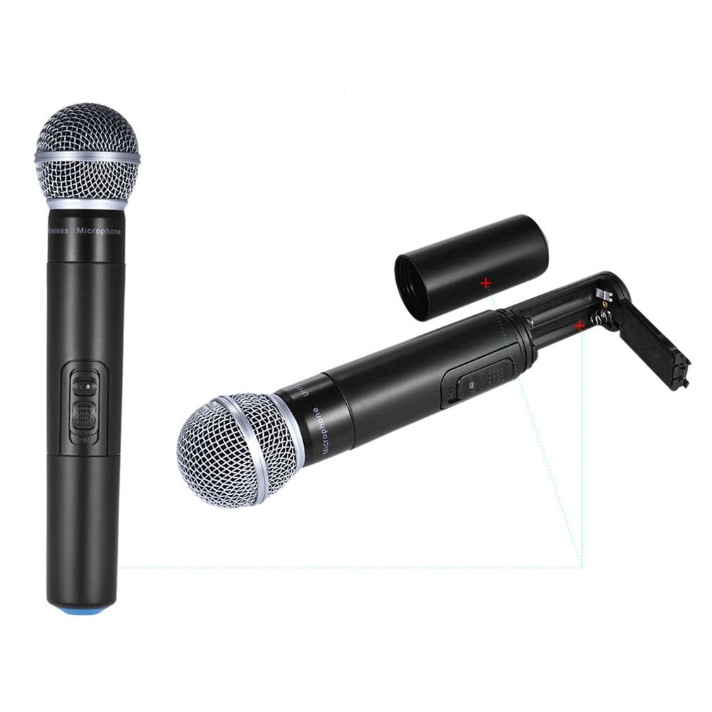 U585A Uhf Draadloze Microfoon Twee Handheld Microfoon Sets Ktv Thuis Draadloze Microfoon Praktische Draagbare Set