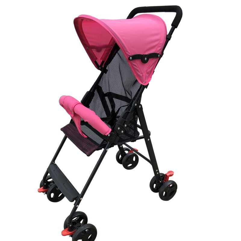 Cochecito de bebé ultraligero y portatil para niños pequeños con bolsillo plegable puede sentarse y poner un solo botón bebé carro