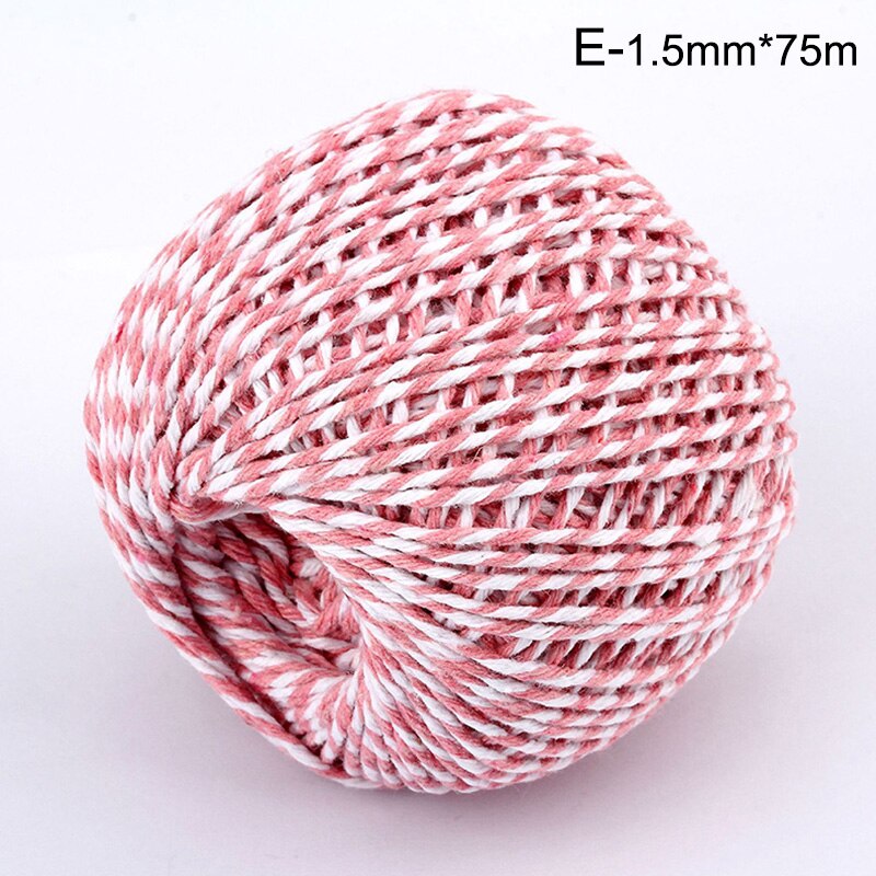 DIY Handmade Cotton Thread 1 Roll 75 Meters Rope Red White Card Hanging Rope Packing Twine String Cord: E