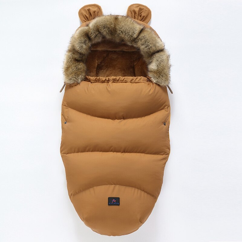 Envelop In Een Kinderwagen Baby Slaapzak Winter Sokken Slaap Zak Winddicht Warm Sleepsack Baby Voetenzak Voor Wandelwagen: brown