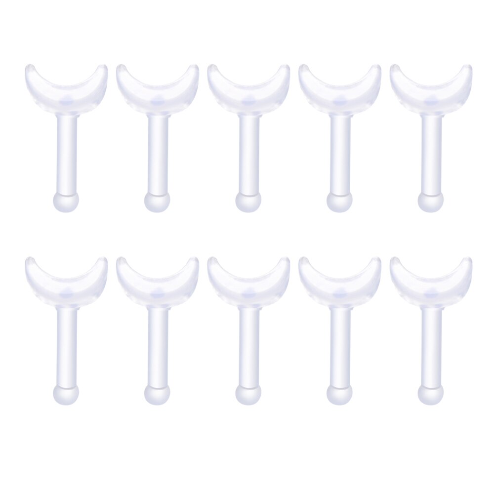 Lot de 10 clous d&#39;oreilles Bioflex transparents pour le nez, 10 formes, épingle à oreille pour le perçage du corps