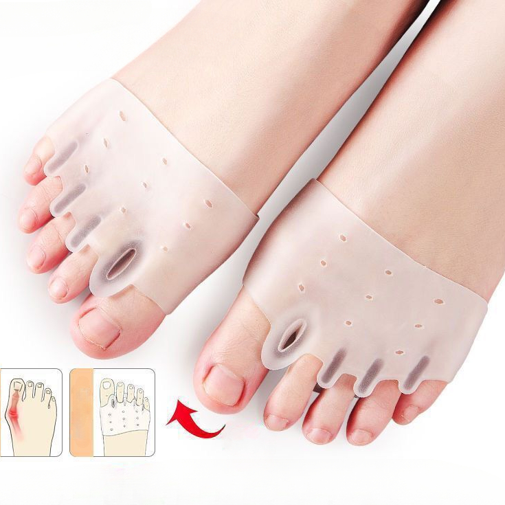 2pc silikonforfotputer femhulls honeycomb tåseparator gel smertelindrende innleggssåler forhindrer føtter hard hud blemmer liktorn fotpleie