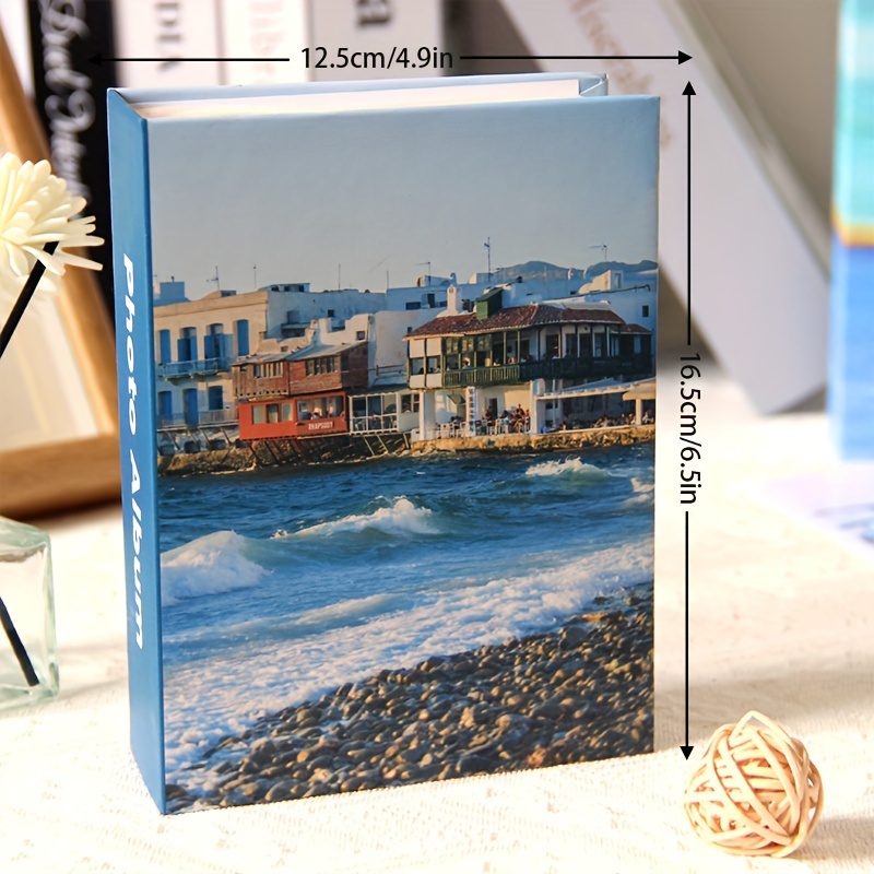 Albumy na zdjęcia 6-calowe, proste, papierowe, na 100 zdjęć - piękne motywy podróżnicze i naturalne robić przechowywania wspomnień: Niebieski