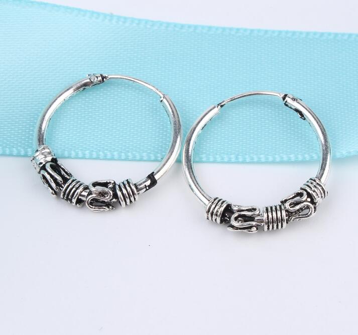 Europese Vintage Metalen Kleur Eindeloze Oorbellen Cirkel Handgemaakte Midden Hoop Earring Bali Wrap Voor Vrouwen Mode-sieraden: 6