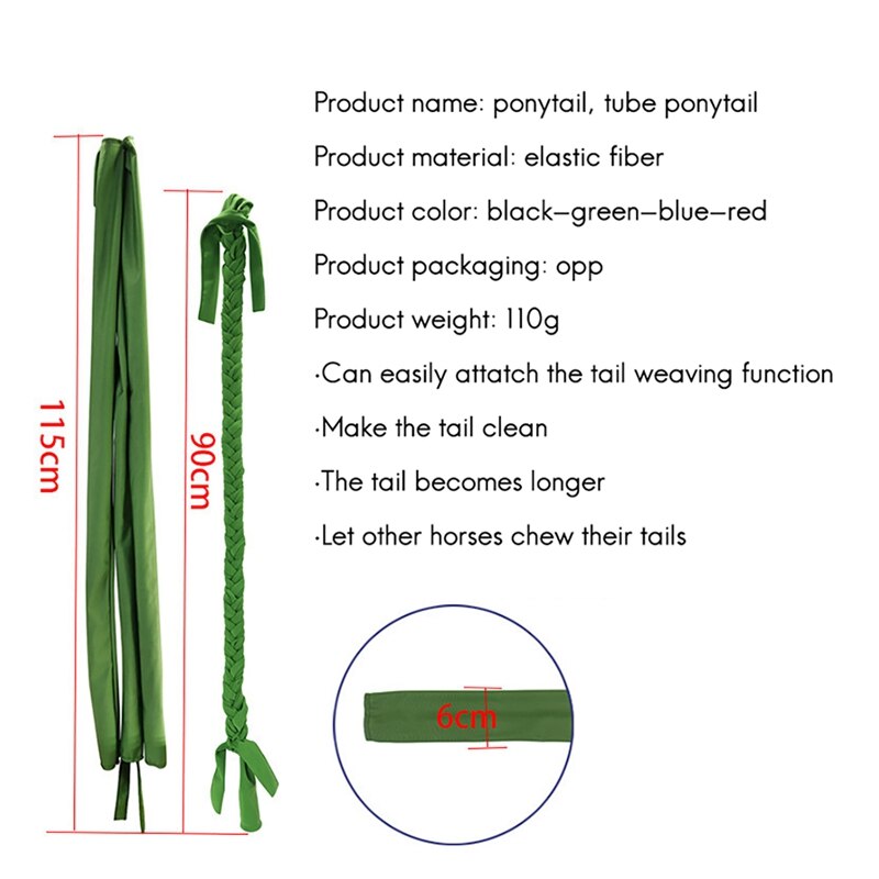Bolsa tejida para cola de caballo, protector de cola de caballo para animales, elástico, trenza, antimosquitos, mantiene el calor