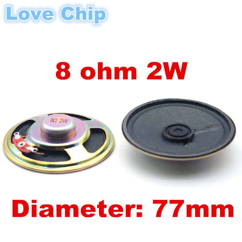 2 uds Mini altavoz ultrafino Original 16 ohmios 8 ohmios 0,5/1/2 vatios 0,5 W 1W 2W 3W 8R diámetro 50MM 57MM 66MM 77MM altavoz: Plata