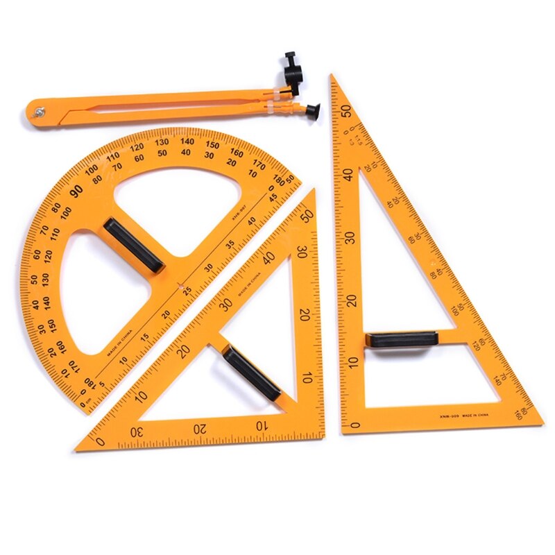 Multifunction Teaching Ruler Set Triangle Compasses Protractor Measurement Ruler
