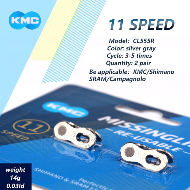 2 Pairs Kmc Fietsketting Ontbrekende Link 6/7/8/9/10/11/12 Speed Fietsen herbruikbare Ketting Magische Sluiting Zilver Goud: 11S CL559R Silver