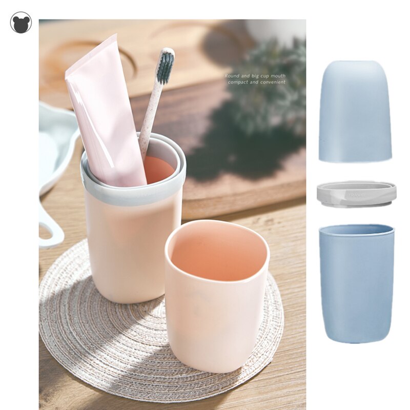 Bærbar tannbørsteholder reise tannglass/krus oppbevaringsboks for tannkrem tannbørste pba gratis tannbørsteveske hvit grønn